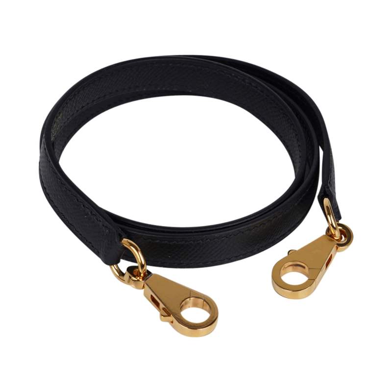 Kelly Sellier 25 Bag Black Epsom Gold Hardware New