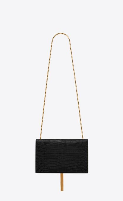 KATE MEDIUM TASSEL IN CROCODILE-EMBOSSED LEATHER