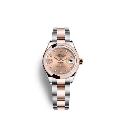 Lady-Datejust 28, Oystersteel and 18k Everose Gold, Ref# 279161-0028