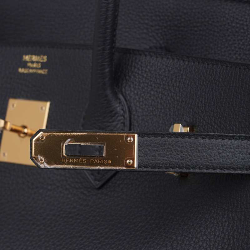 Limited Edition Birkin 35 Bag Plomb (Off Black) Togo Leather with Gold Hardware