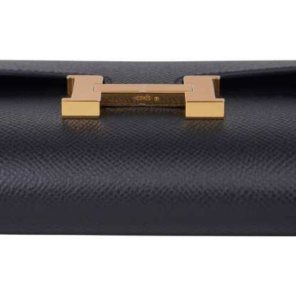 Constance Long To Go Wallet Black Epsom Gold Hardware