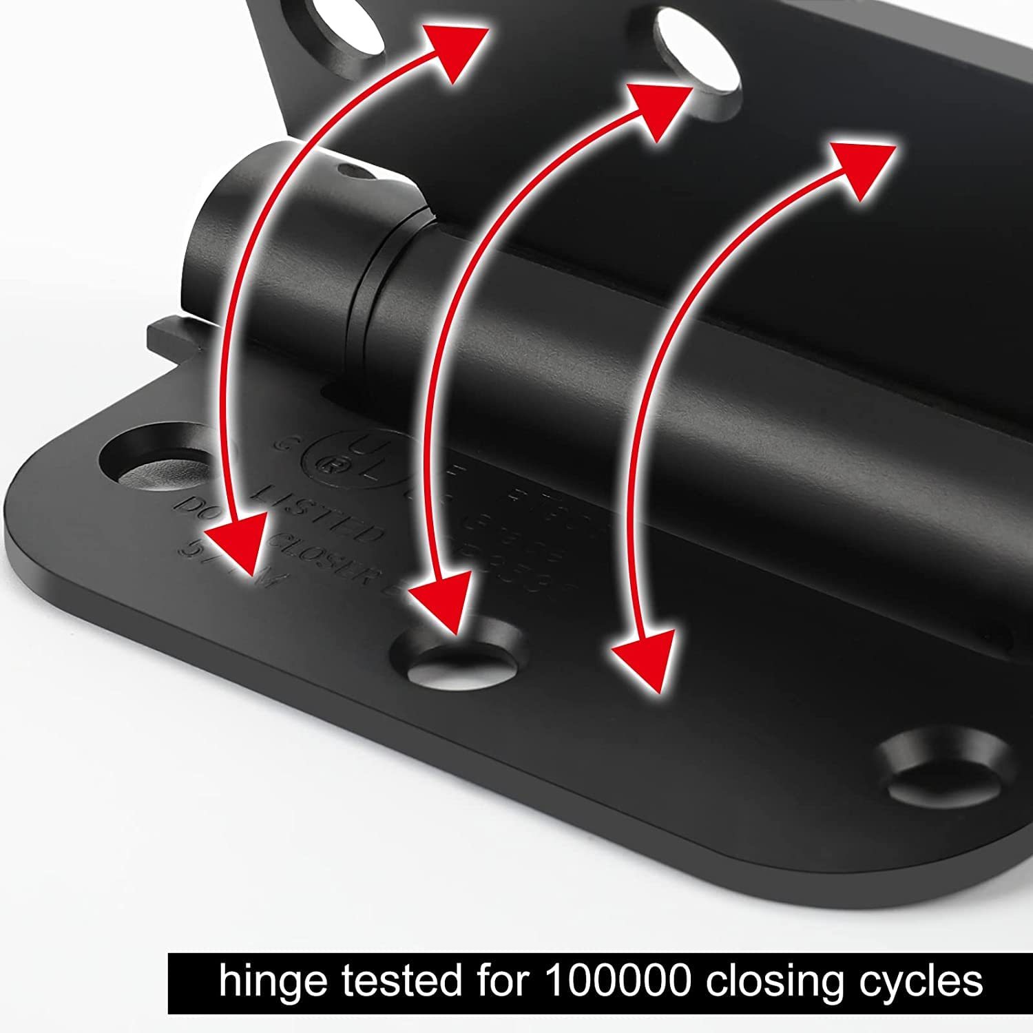 Black 3.5 Inch 5/8" Radius Corners Self Closing Spring Door Hinge