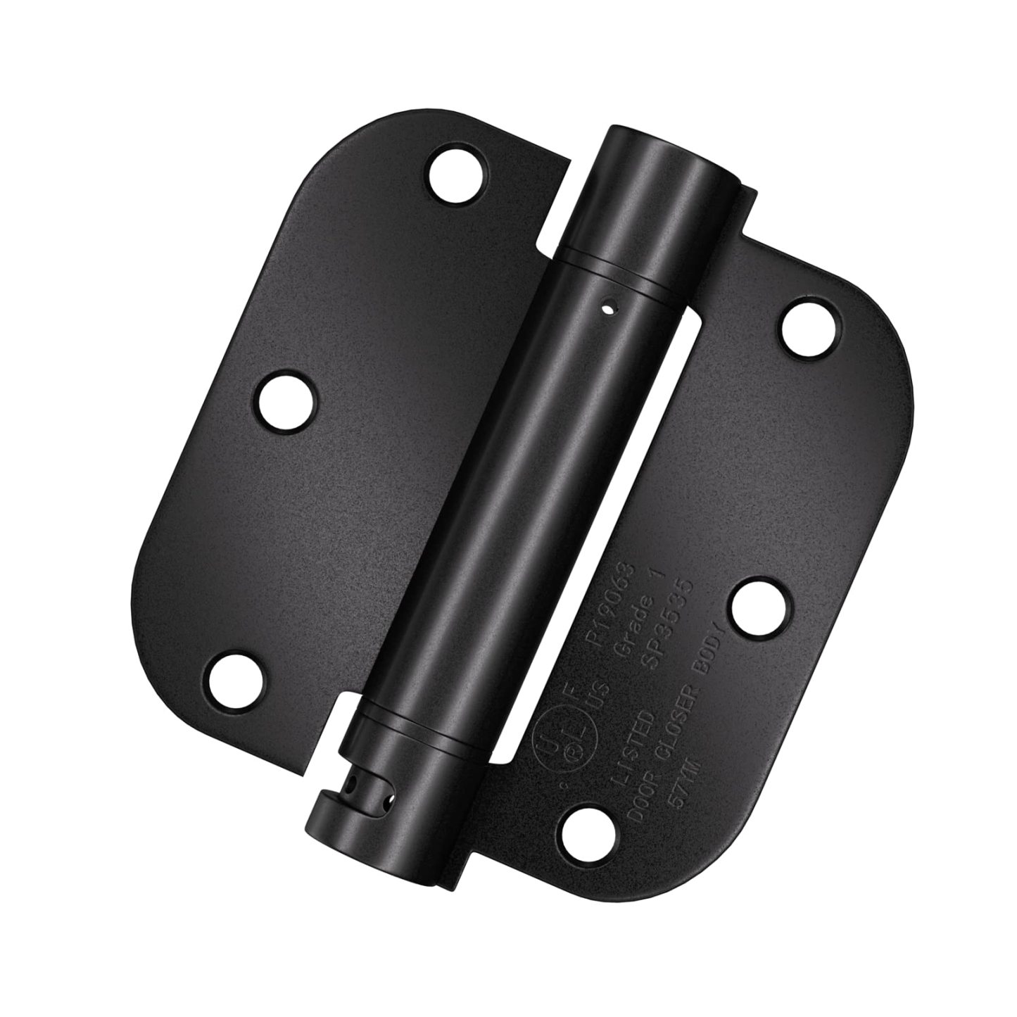 Black 3.5 Inch 5/8" Radius Corners Self Closing Spring Door Hinge