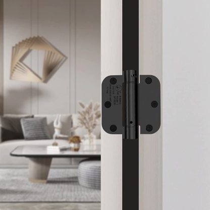 Black 3.5 Inch 5/8" Radius Corners Self Closing Spring Door Hinge