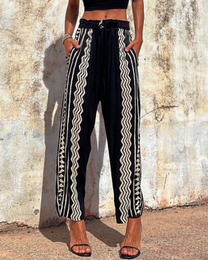Women's Comfortable Bohemia Print Casual Pants