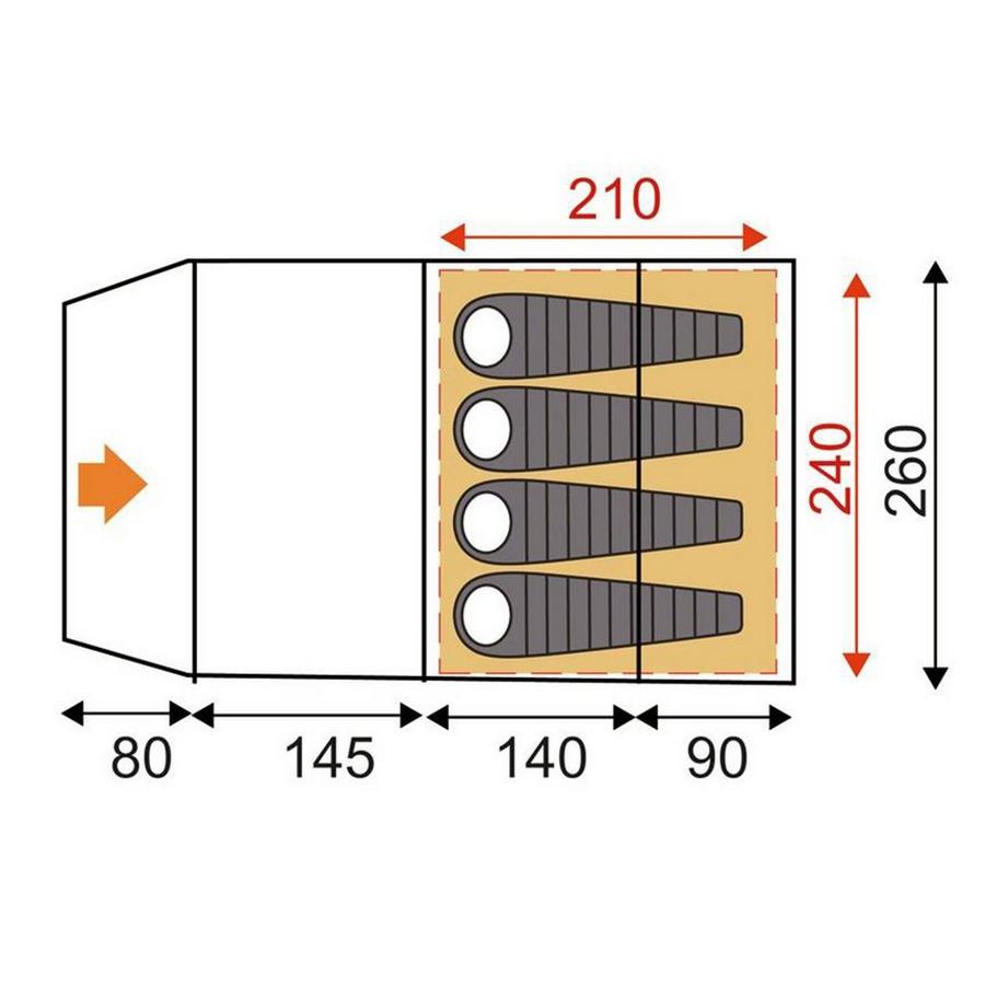 Eurottghike Sendero 4 Family Tent