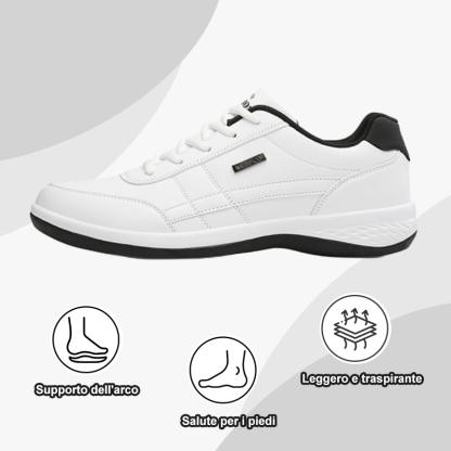 [Sconto del 50% per un periodo limitato] Scarpe da ginnastica ortopediche in pelle ultraleggera per alleviare il dolore Scarpe da ginnastica ergonomiche in pelle comode 👞