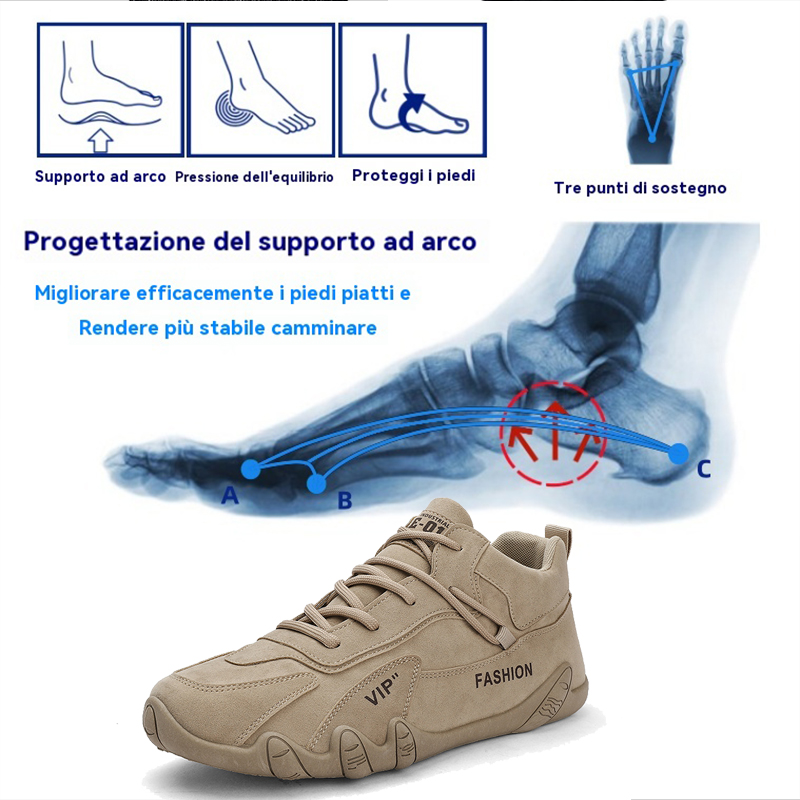 Oggi riceverai uno sconto del 50% sulle scarpe ortopediche da esterno da uomo che leniscono i piedi, alleviano il dolore e riducono lo stress sui piedi.