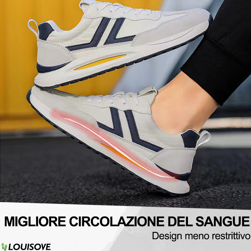 Oggi ci sono scarpe da ginnastica ortopediche scontate del 50% con suole ultra morbide che riducono la pressione e il dolore per un maggiore comfort sui tuoi piedi. Proteggi le articolazioni dei piedi.