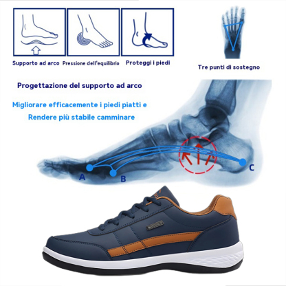[Sconto del 50% per un periodo limitato] Scarpe da ginnastica ortopediche in pelle ultraleggera per alleviare il dolore Scarpe da ginnastica ergonomiche in pelle comode 👞
