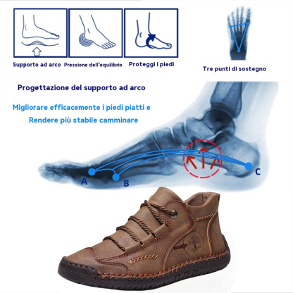 【Sconto del 50%】Scarpe ortopediche in vera pelle, supporto per l'arco plantare e ora calzini ortopedici gratuiti del valore di 20 euro