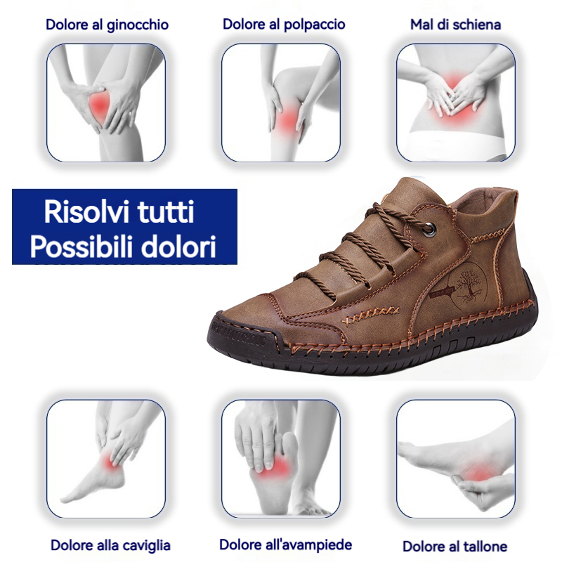 【Sconto del 50%】Scarpe ortopediche in vera pelle, supporto per l'arco plantare e ora calzini ortopedici gratuiti del valore di 20 euro