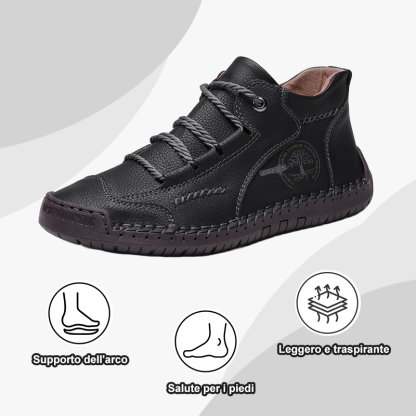 【Sconto del 50%】Scarpe ortopediche in vera pelle, supporto per l'arco plantare e ora calzini ortopedici gratuiti del valore di 20 euro