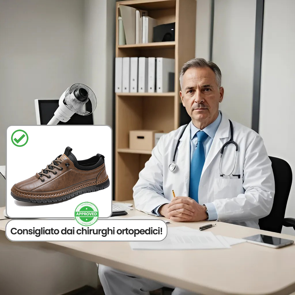 Le scarpe ortopediche da uomo in vera pelle possono modellare i piedi e ridurre l'affaticamento. Ordina ora e ricevi calzini ortopedici gratuiti.