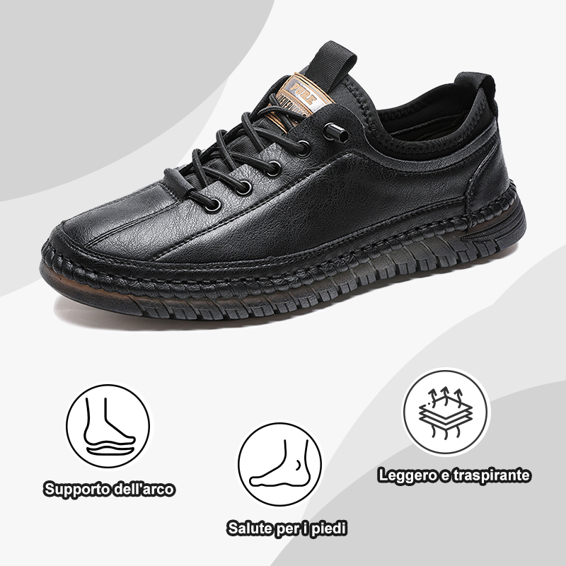 Le scarpe ortopediche da uomo in vera pelle possono modellare i piedi e ridurre l'affaticamento. Ordina ora e ricevi calzini ortopedici gratuiti.