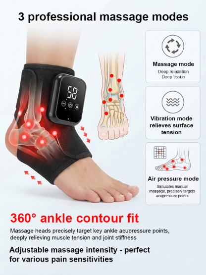 3-in-1 Therapy Ankle Massager 🦶, 360° Contoured Fit for Ankles, Deeply Relieves Muscle Tension 💆‍♂️!