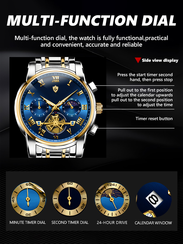 【Trusted by a century-old Swiss brand🏔️】Multifunctional waterproof men's watch