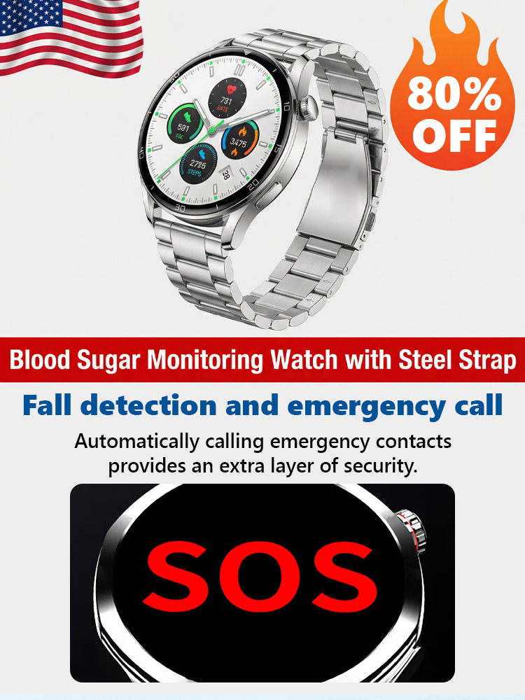 🌍 US-German Co-Engineered + Top University Tech! Doctors’ #1 Pick Smart Watch – 3s Painless Blood Glucose Monitoring!