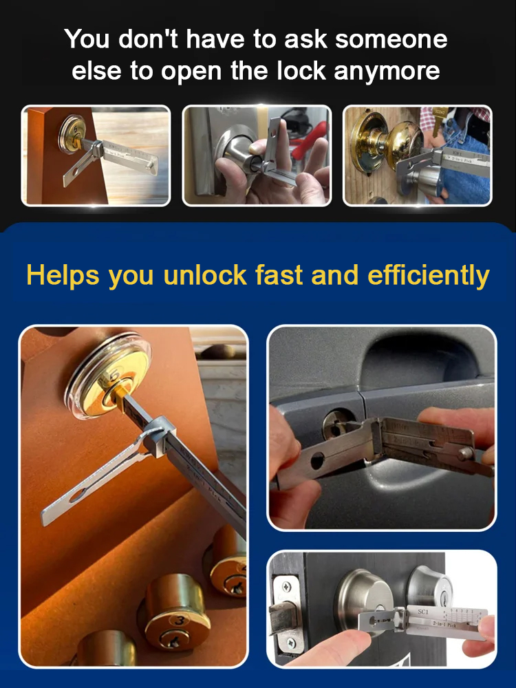 2-in-1 Lock Picking Tool, Unlock Efficiently & Quickly ⚡, Limited-Time 50% Off 🎉