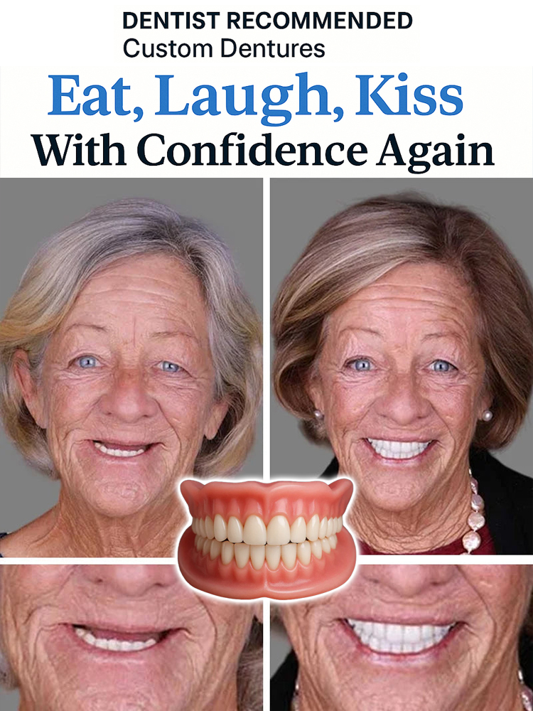 【100% adaptive denture set that fits snugly】Not easy to fall off, fits naturally and perfectly