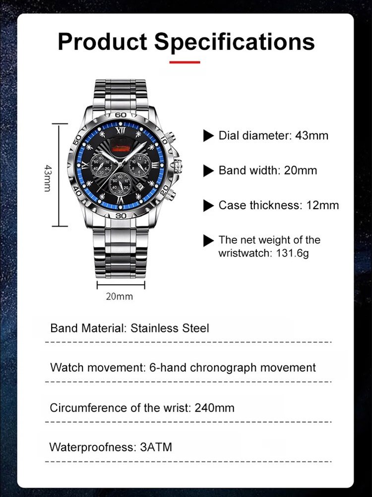 Direct from factory✨, men's multifunctional luminous waterproof watch—limited to 200 pieces.⌚️