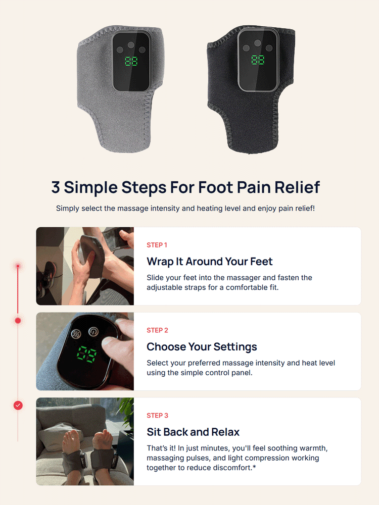 3-in-1 Therapy Ankle Massager 🦶, 360° Contoured Fit for Ankles, Deeply Relieves Muscle Tension 💆‍♂️!