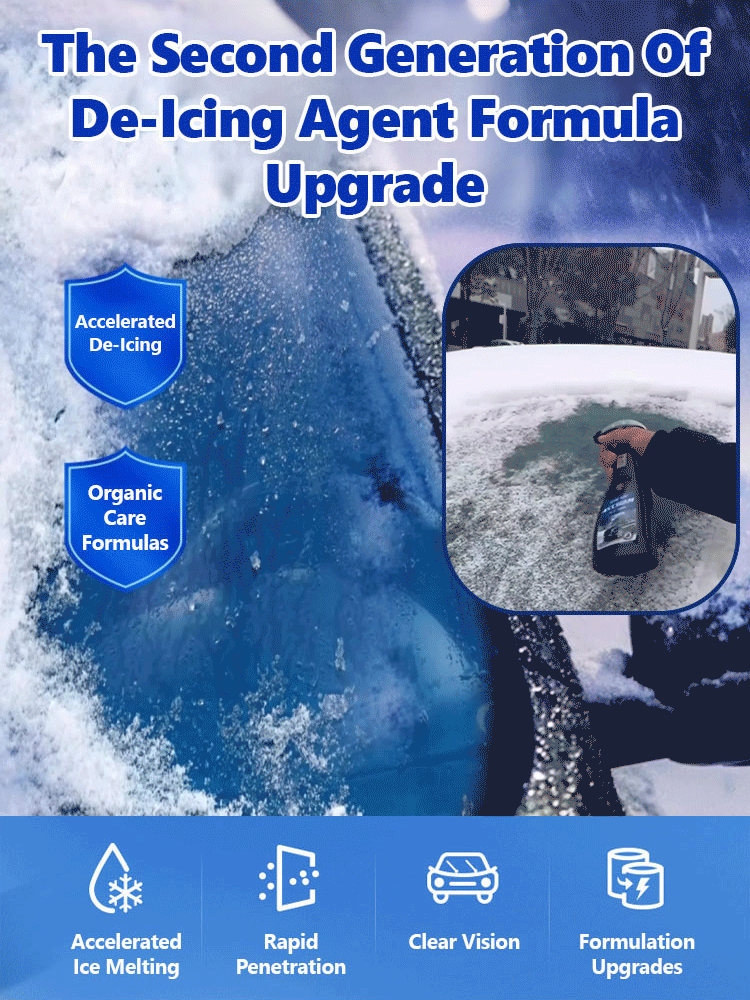 【One spray, effective in 3 seconds❄️】Car snow and ice removal spray🔥Melting snow and ice without damaging car paint or glass