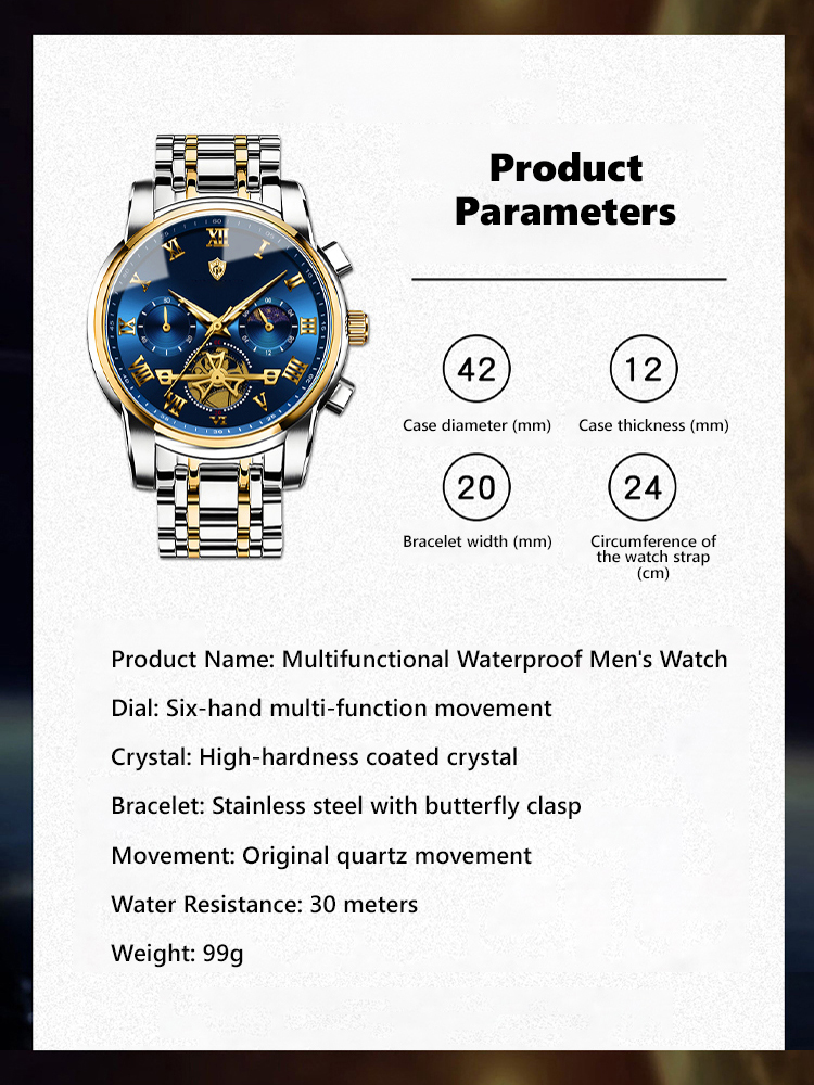 【Trusted by a century-old Swiss brand🏔️】Multifunctional waterproof men's watch