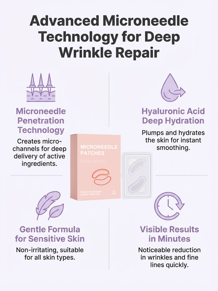 [The more severe the condition, the better the effect] Anti-wrinkle microneedle eye patches