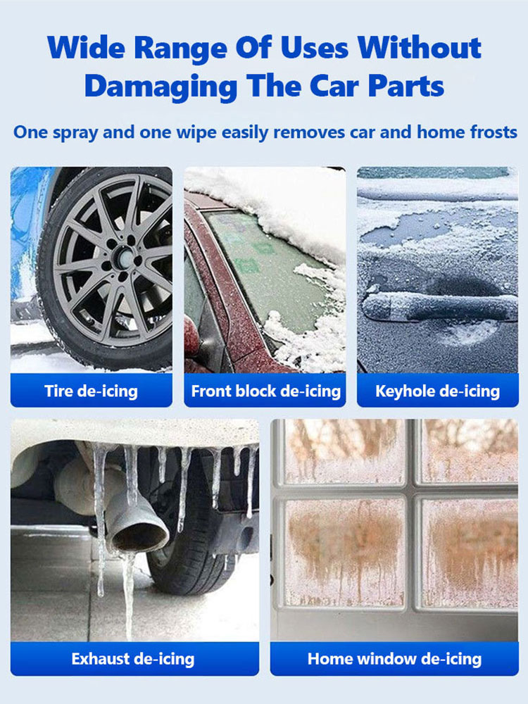 【One spray, effective in 3 seconds❄️】Car snow and ice removal spray🔥Melting snow and ice without damaging car paint or glass