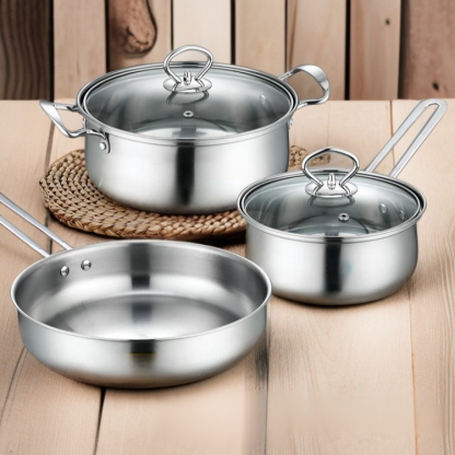 Stainless Steel Kitchenware Set - Three Pieces