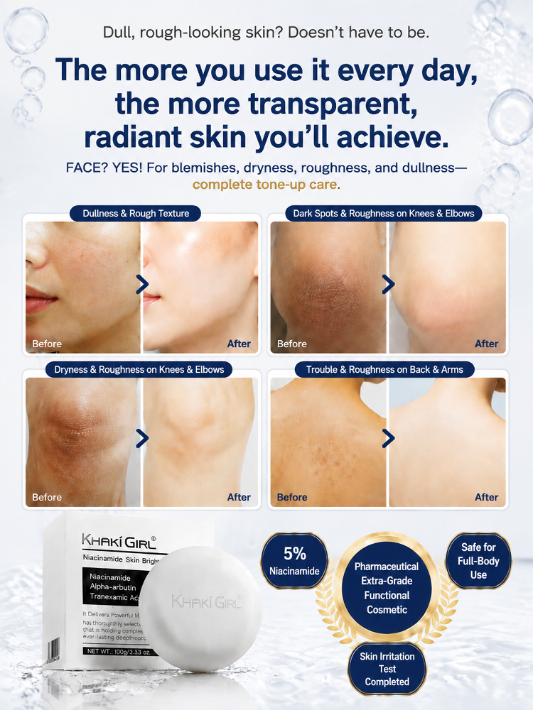 【All-Body Niacinamide Whitening Soap】7x Niacinamide Power: 7 Days to Radiant Skin, No more Dark Spots!