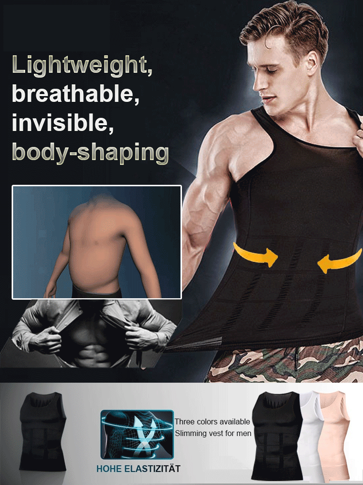 3-Second Beer Belly Vanish! Men's Shapewear - Invisible & Seamless, Moisture-Wicking & No Rolling📸