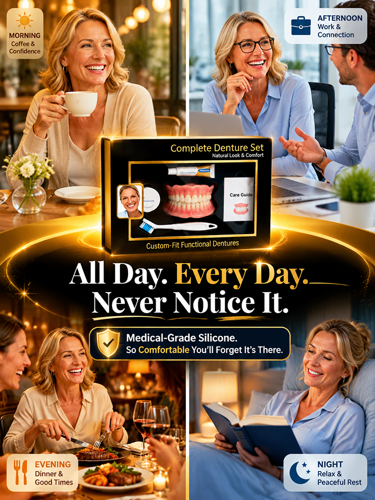100% Realistic and Comfortable Dentures | Painless, No Glue Required丨Unisex