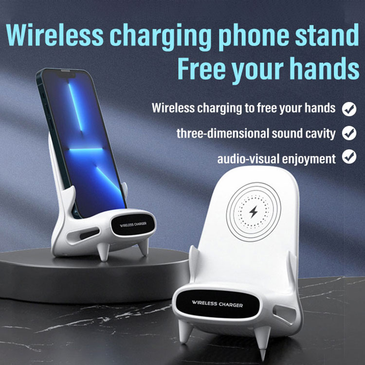 【80% OFF😄】 Charge & Watch Hands-Free✅Fast Wireless Charger Stand with 3D Sound