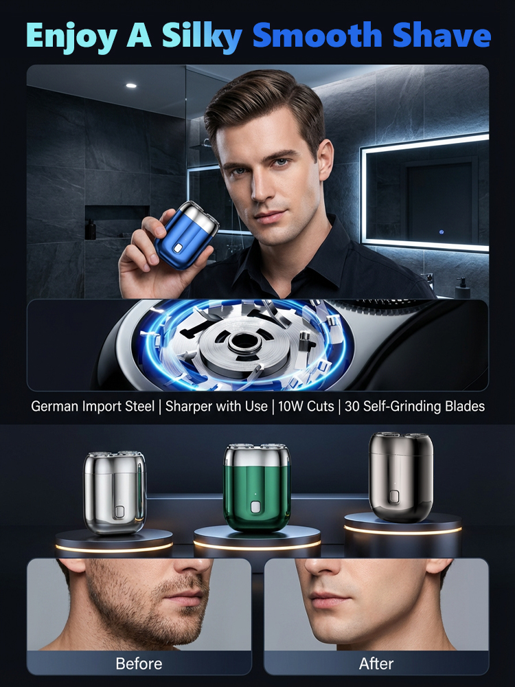 💨 Over 1 million units sold worldwide! This mini shaver with 90-day battery life delivers a smooth, residue-free shave in just 3 seconds.