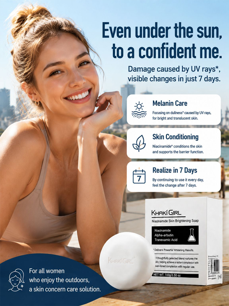 【All-Body Niacinamide Whitening Soap】7x Niacinamide Power: 7 Days to Radiant Skin, No more Dark Spots!
