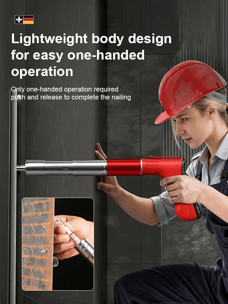 Dust-free nailing without disturbing others 🤫, super strong penetration 🔥—penetrates 10mm steel plates in 1 second ⚡!