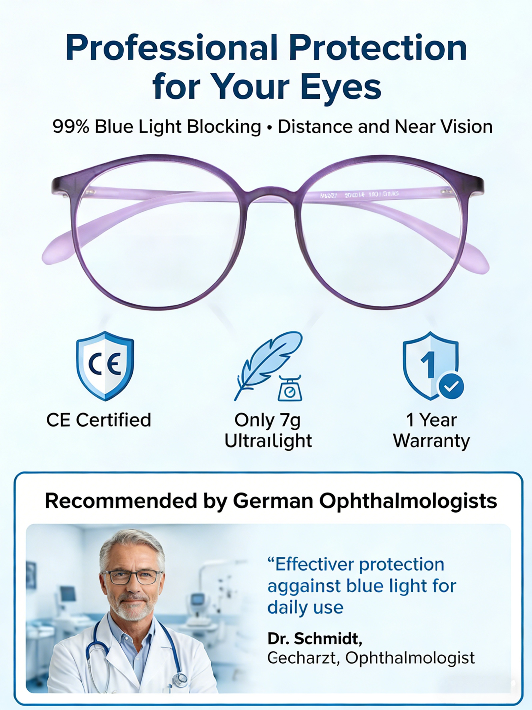 【No Eye Exam Needed 】 Self-Adaptive Liquid Crystal Focusing Glasses 👓0-1000 Degrees Freely Adjustable | 0.01s Auto-Focus ⚡ | 99.9% Harmful Blue Light Blocked