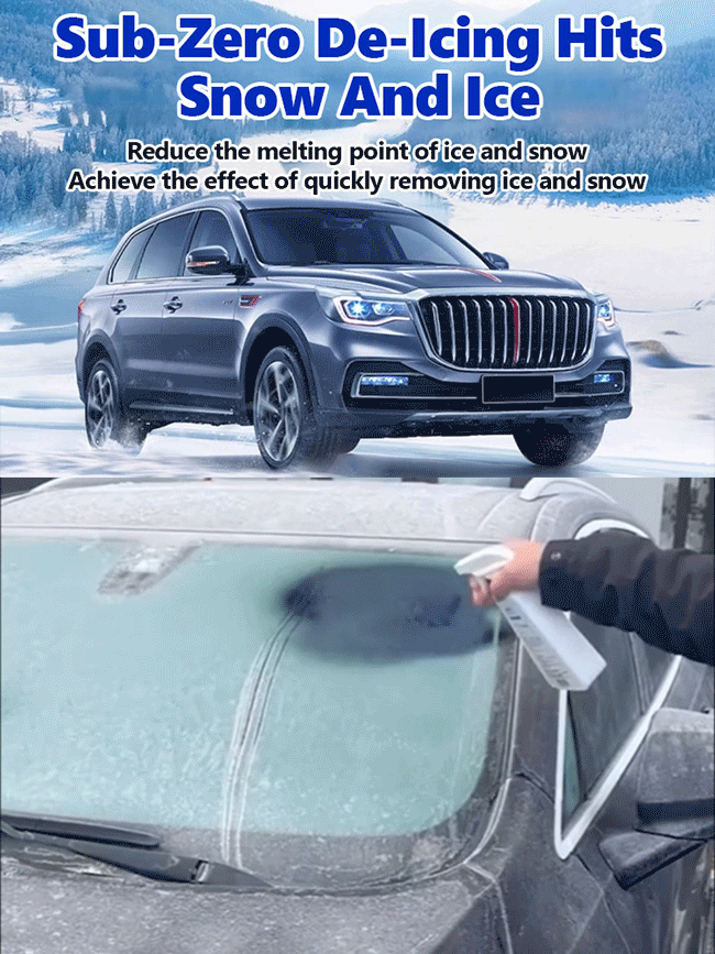 【One spray, effective in 3 seconds❄️】Car snow and ice removal spray🔥Melting snow and ice without damaging car paint or glass