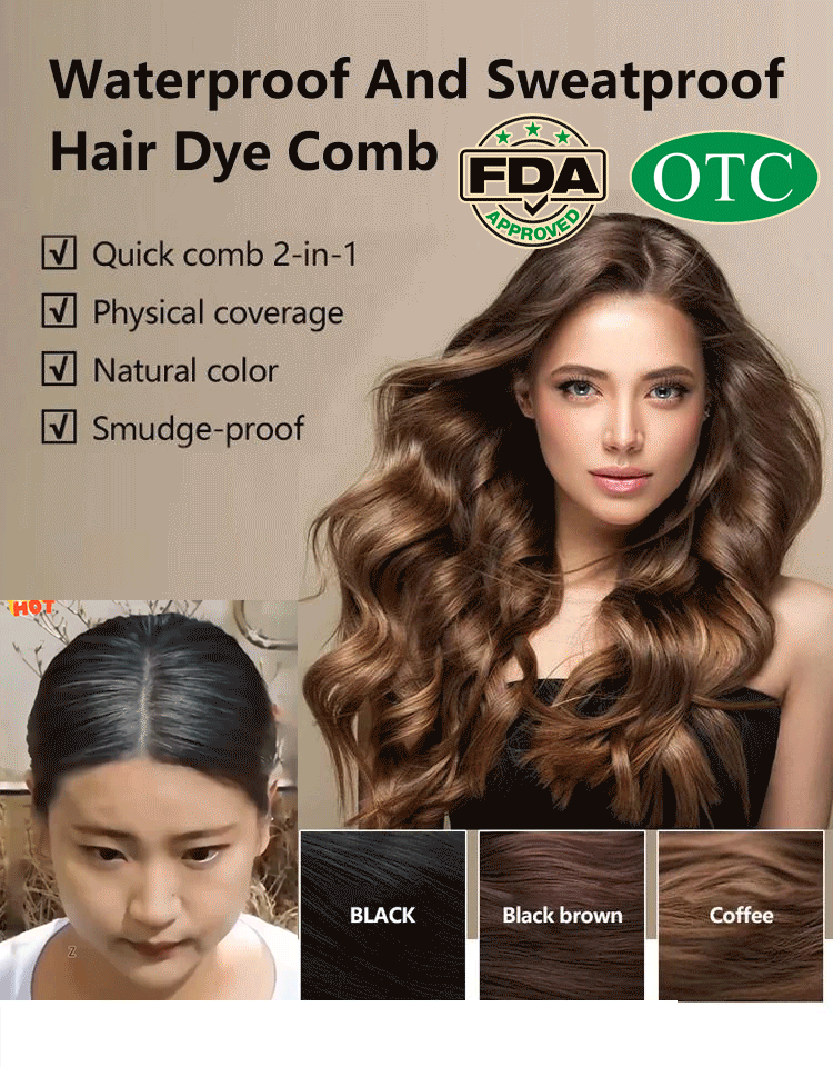  Instant Dye Comb: Comb in 10s to Cover Grays, No more messy roots!