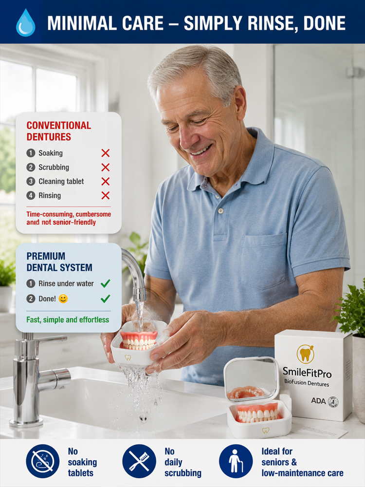 🚀 Custom Snap-On Fit: 1 Mold to Perfect Smile, No more Loose Dentures!