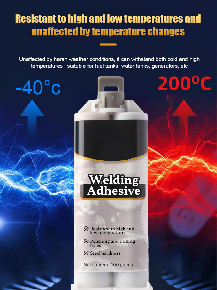 Steel-Grade Strength Welding Adhesive, High & Low Temperature Resistant -40℃ to 200℃, Multi-Material Universal Repair🔩