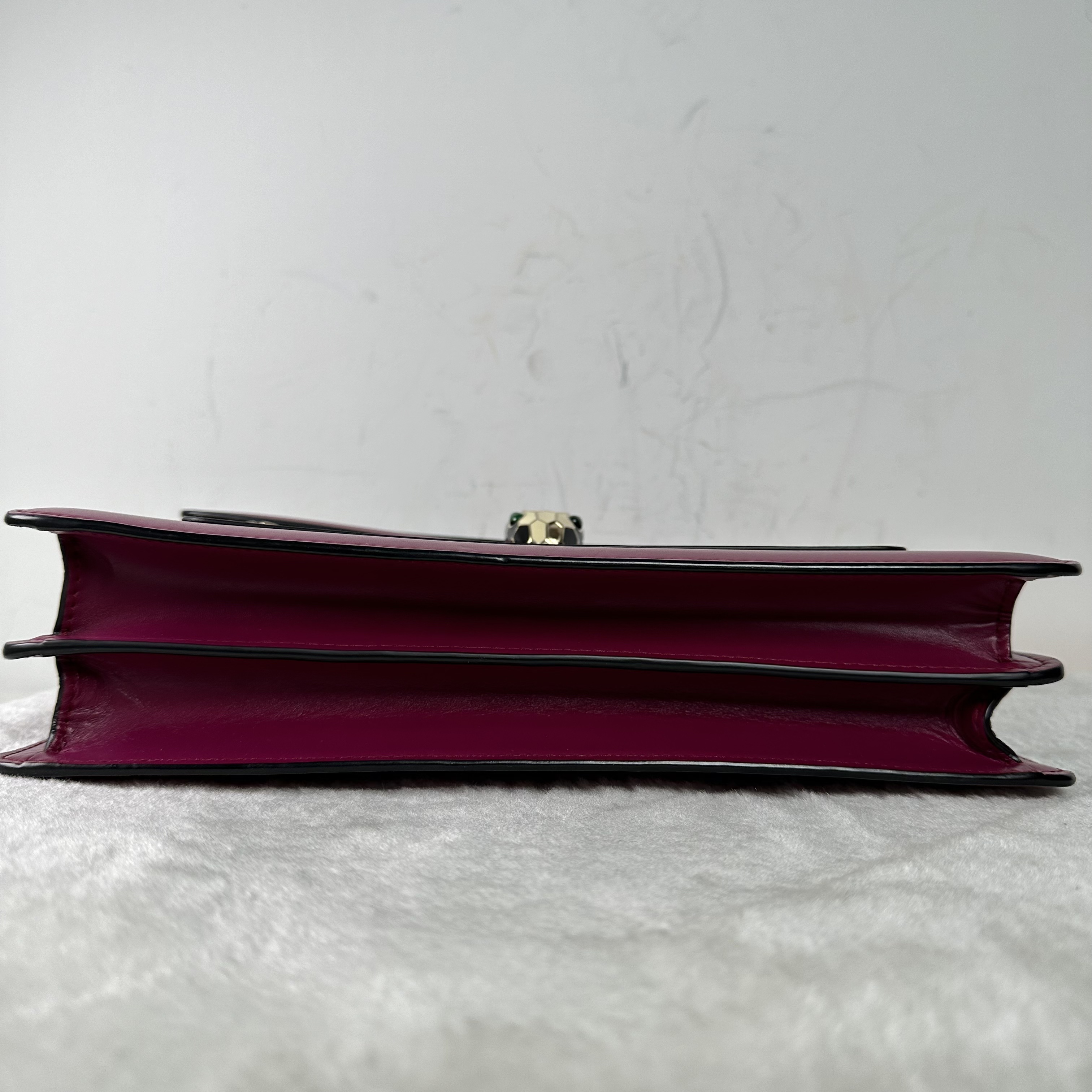 【#469】Pre-owned Bvlgari Serpenti Forever Burgundy Accordion Shoulder Bag Crossbody Bag Calfskin Shoulder Bag BJ110g904050&270 