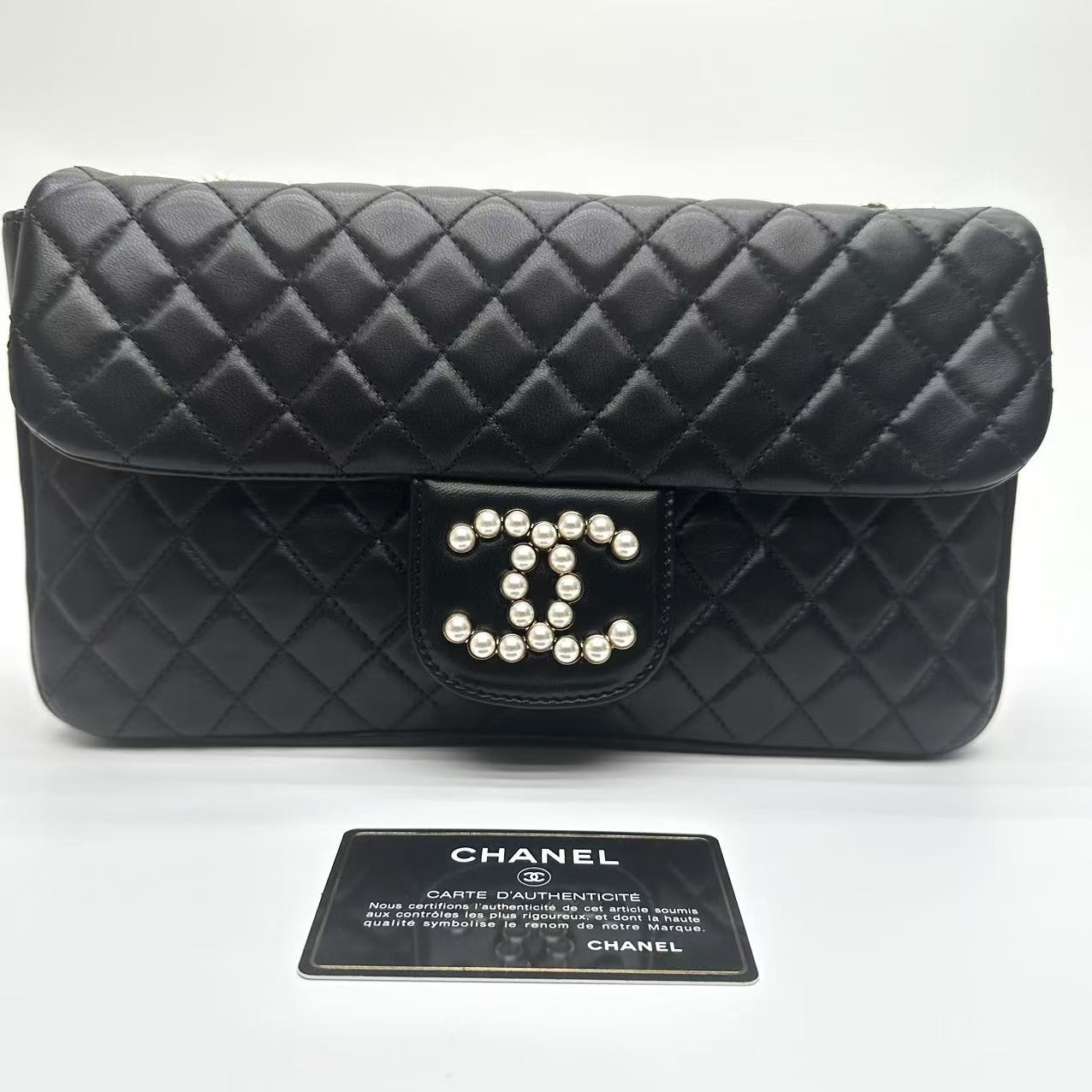 【#568】Pre-owned CHANEL Westminster Limited Edition Pearl Flap Classic Flap Lambskin Shoulder Bags BJ110121305024 