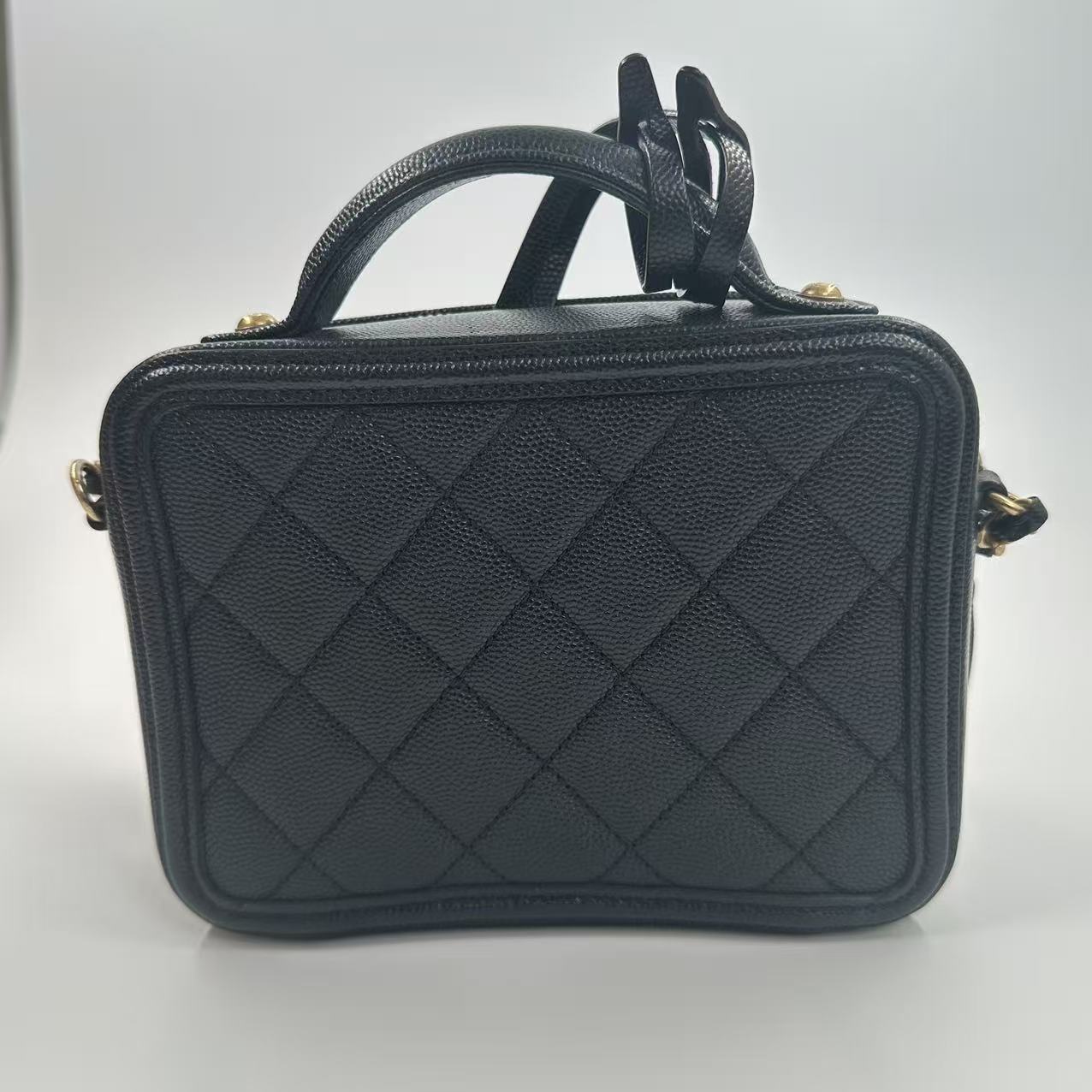 【#559】Pre-owned Louis Vuitton Vanity Case Black Camera Bag Caviar Leather Crossbody Bags(With Black Card) BJ1101905015