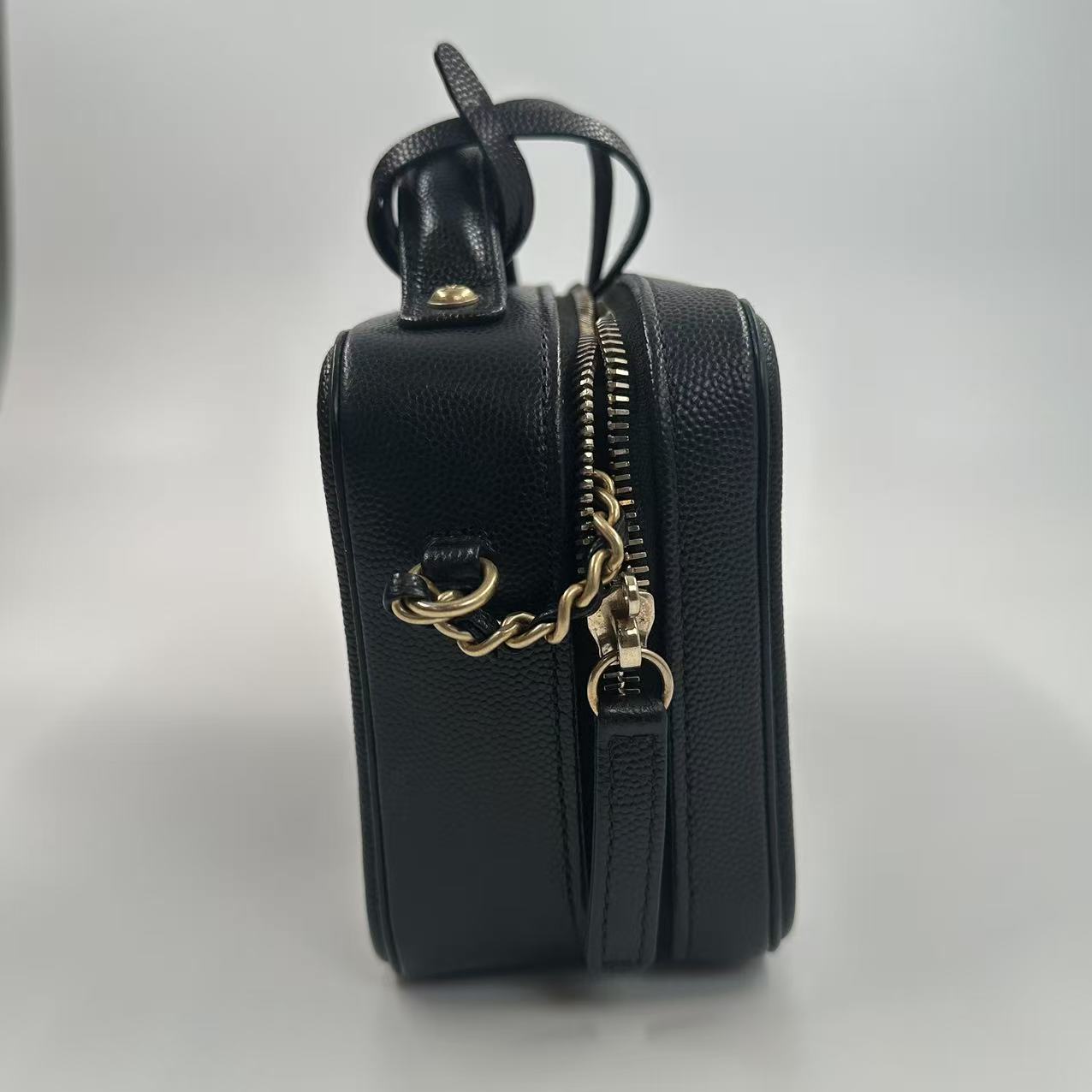 【#559】Pre-owned Louis Vuitton Vanity Case Black Camera Bag Caviar Leather Crossbody Bags(With Black Card) BJ1101905015