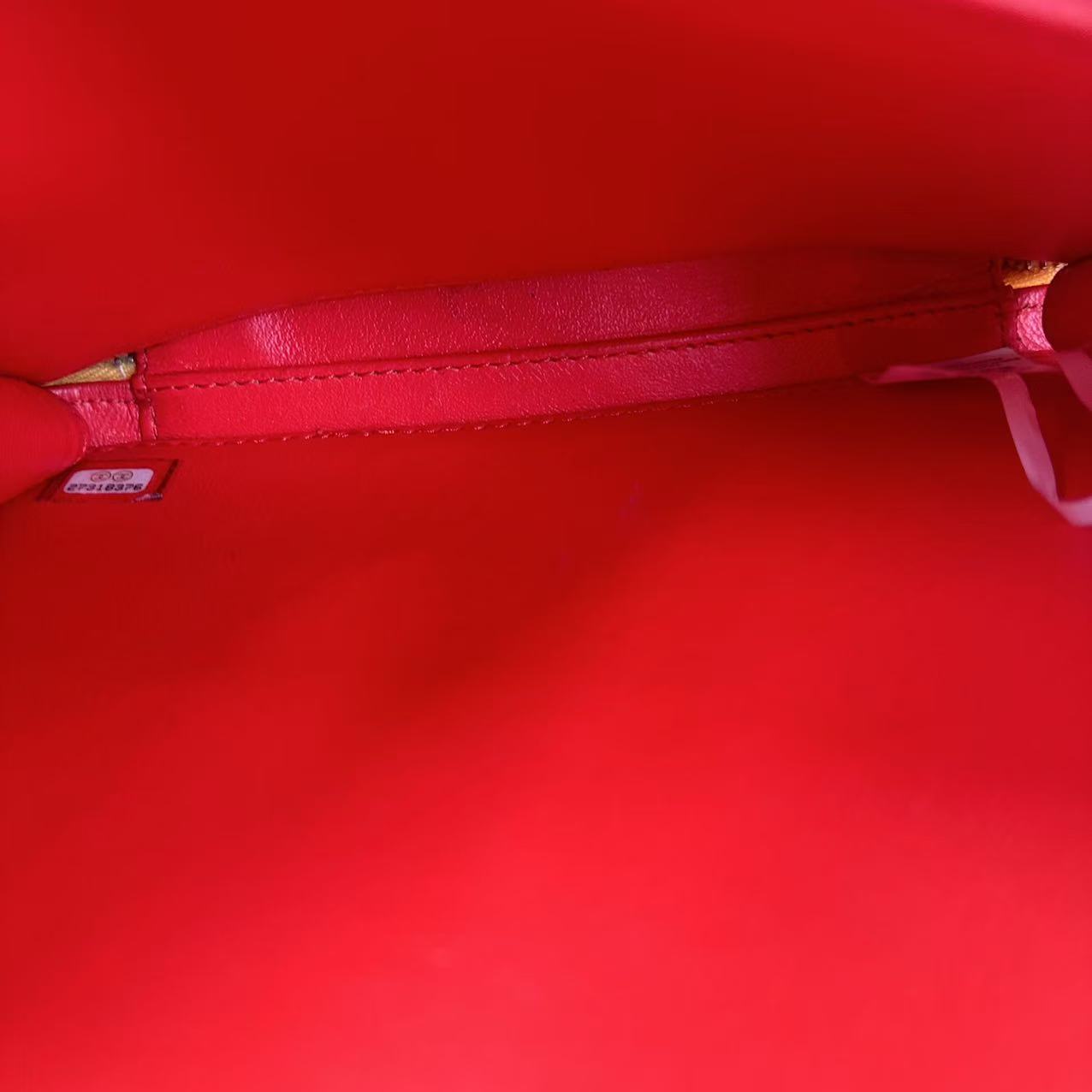 【#546】Pre-owned CHANEL Vanity Case Medium Size Orange Color Caviar Leather Grained Calfskin Camera Bag Shoulder Bag BJ1101819050135 