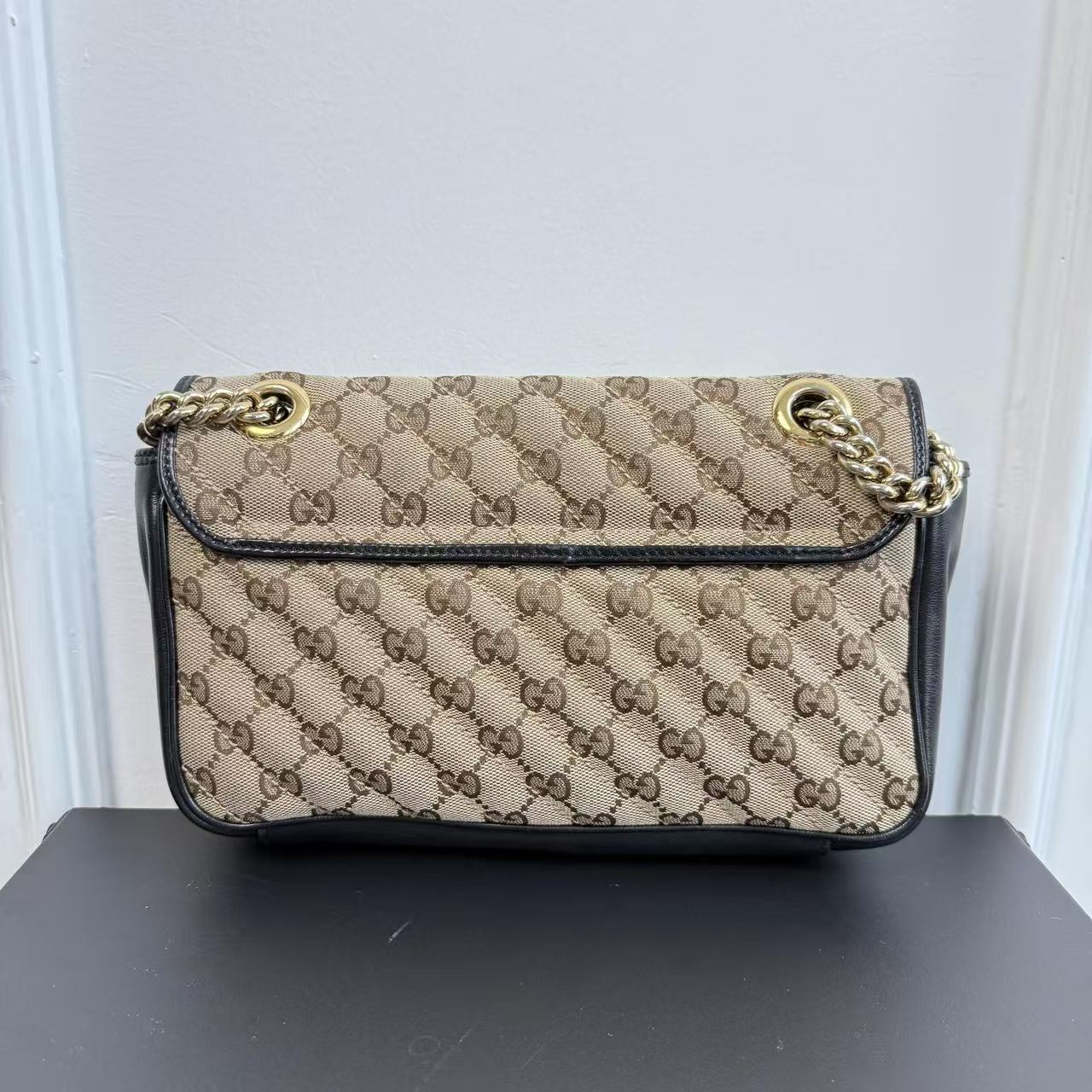 【#465】Pre-owned GUCCI Marmont 26 GG Supreme Canvas BJ1102004038 Shoulder Bag Crossbody Bag 