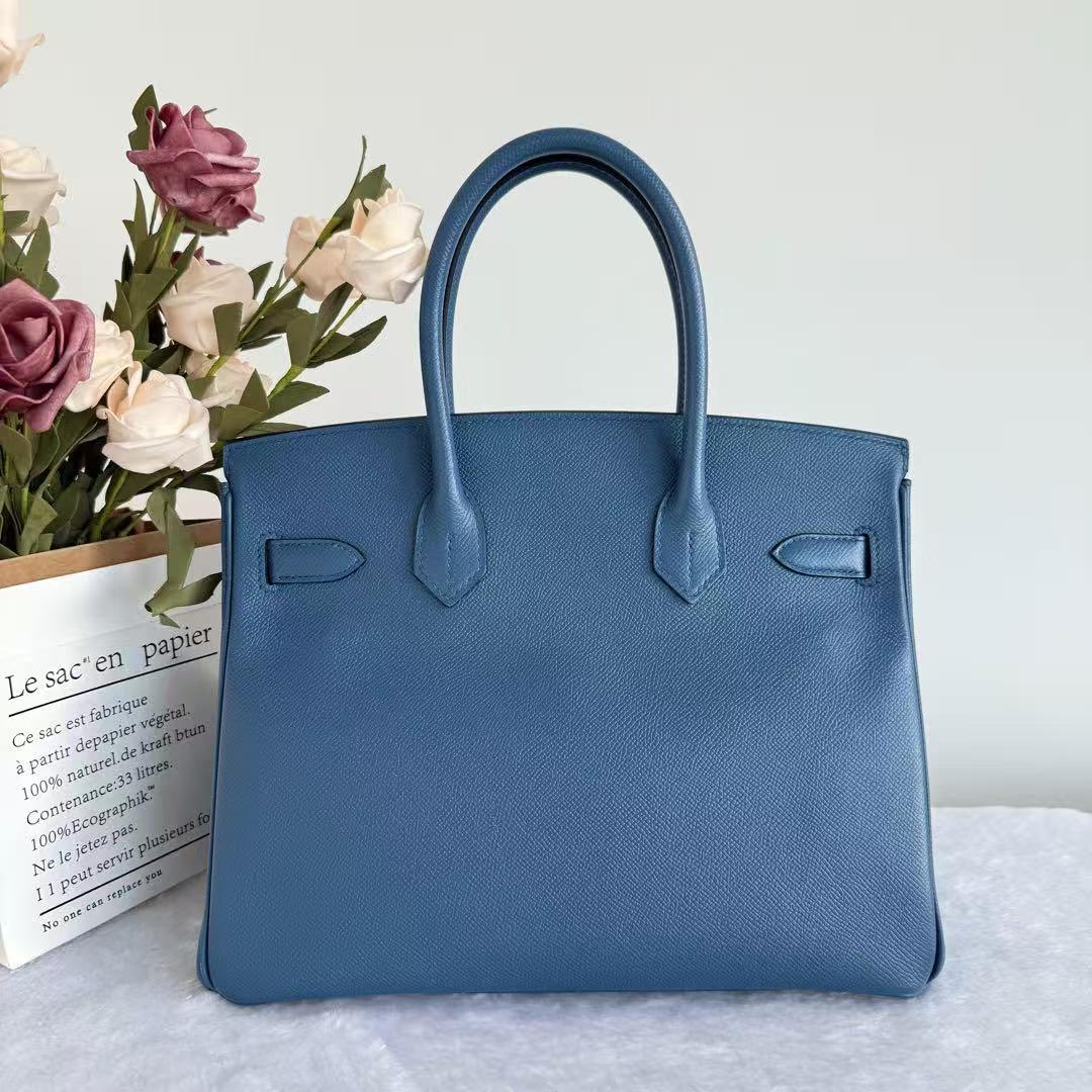 [#421] Pre-owner Hermes birkin 30 X Blue Epsom 